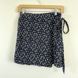 Brandy Melville mini floral wrap skirt